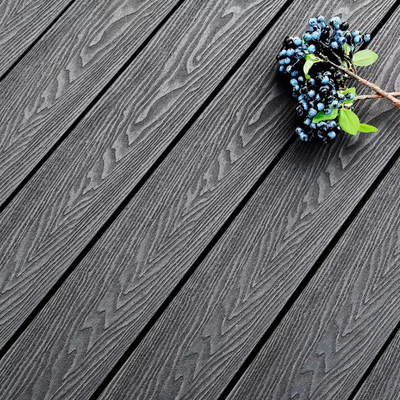 Customized size WPC Exterior Lumber Deck European Popular Composite Floor 3D Wood Grain Graphic Design Surface Manor Garden Engi