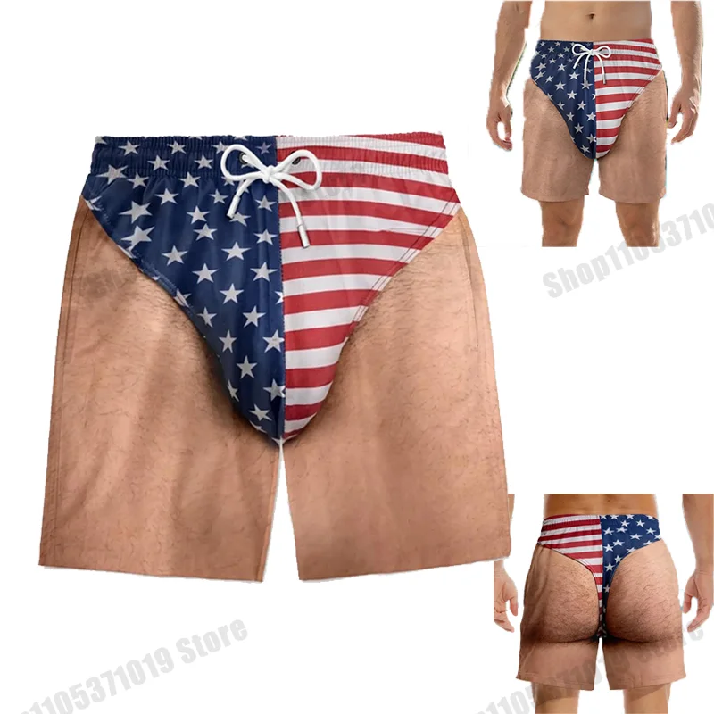 Herren 2-in-1 Badeshorts mit integrierter Tasche, bedruckt, lustig, für Strand und Schwimmen, Sommer, lässige Badebekleidung, Neuheit, Partygeschenk