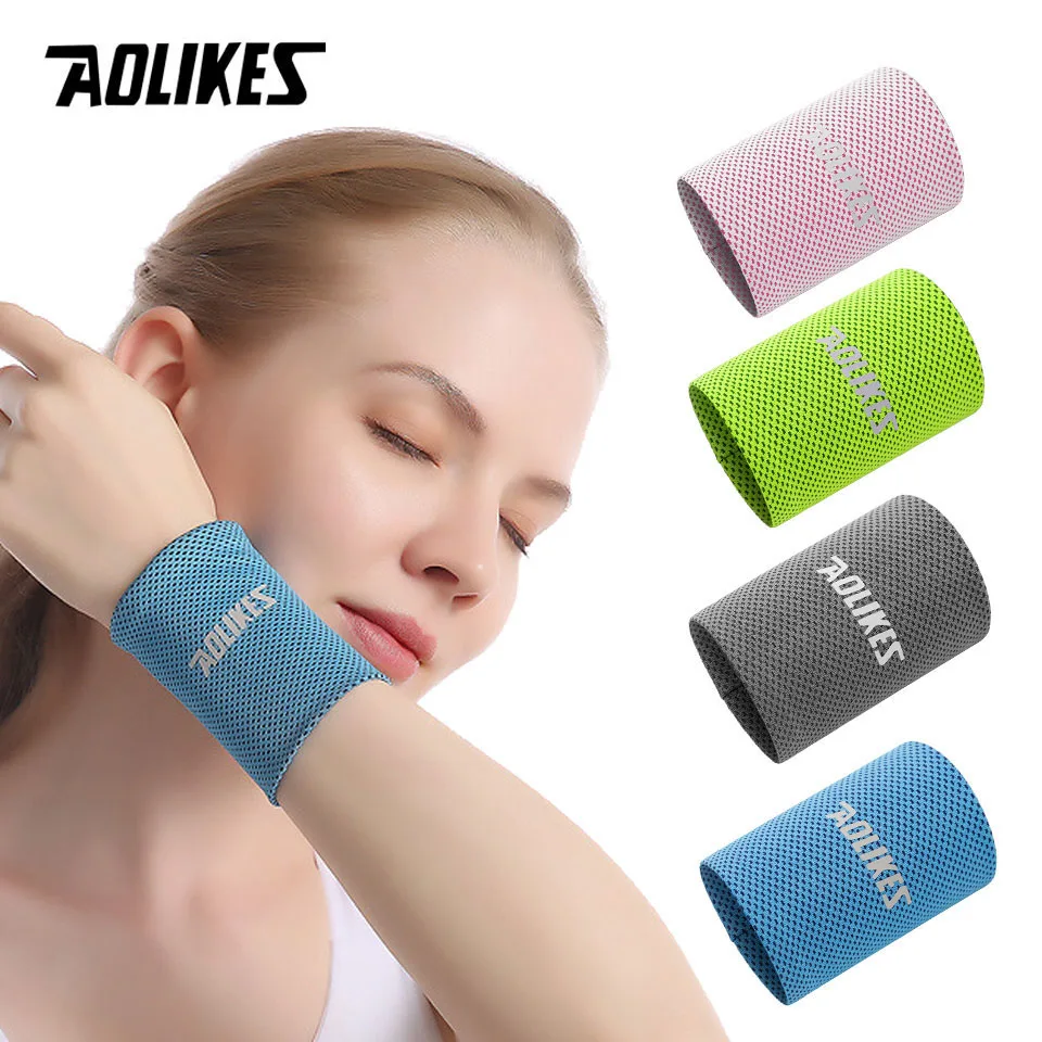 AOLIKES 1PC Cool Feeling Wrist Guard With Elastic Weaving Fitness Running Cycling Daily Exercise Comfortable and Sweat Absorbing