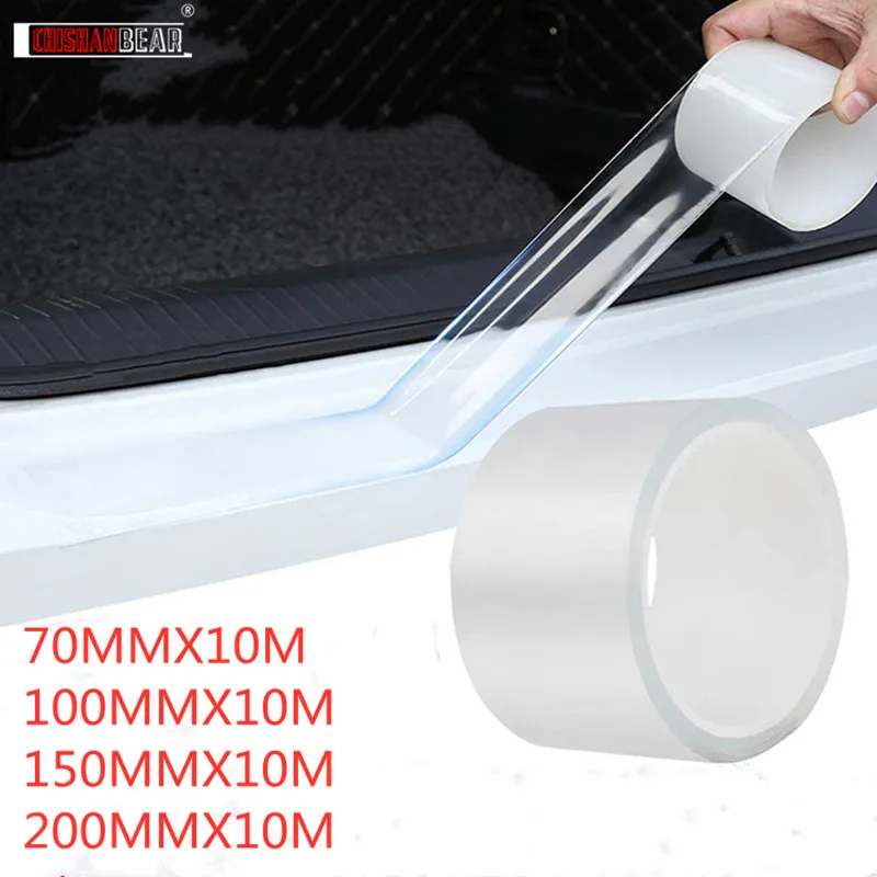 Pegatinas transparentes, Protector de puerta de coche, Nano cinta antiarañazos, Protector de desgaste para alféizar de maletero de coche, película protectora de borde de puerta