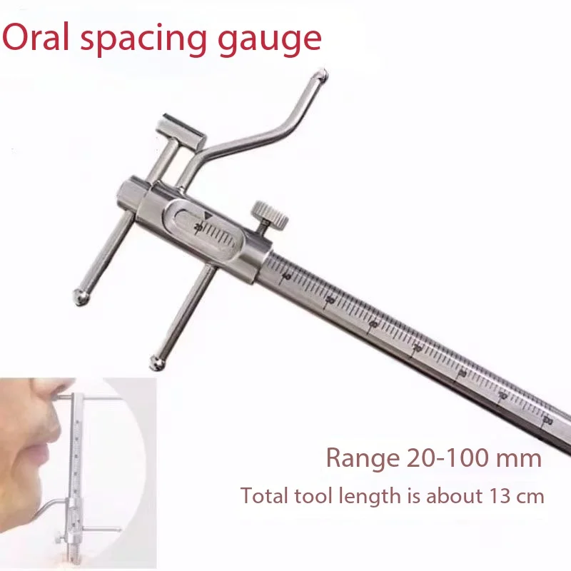 1or2PcsDental Implant Bone Ridge Gauge Measuring Ruler Stainless Steel Intermaxillary Distance Measurement Caliper Dentist Tools