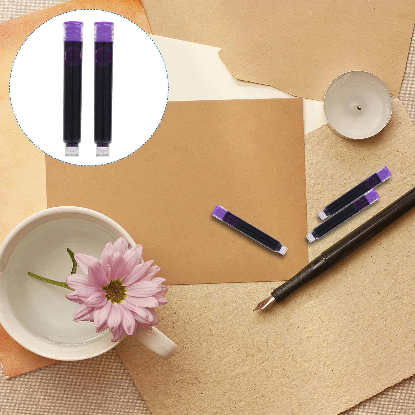

50 Pcs Ink Universal Fountain Pen Absorption Students Stationery Absorber Rotation Type Useful Device Fill Colorful Pens