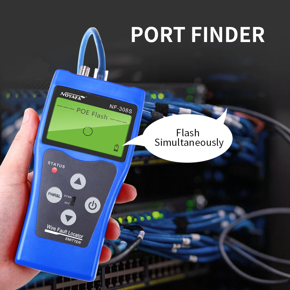 NOYAFA NF-308 Measure Network LAN Cable Length Cable Continuity Test Wire Tracker RJ45 RJ11 Ethernet USB BNC Cable Tester