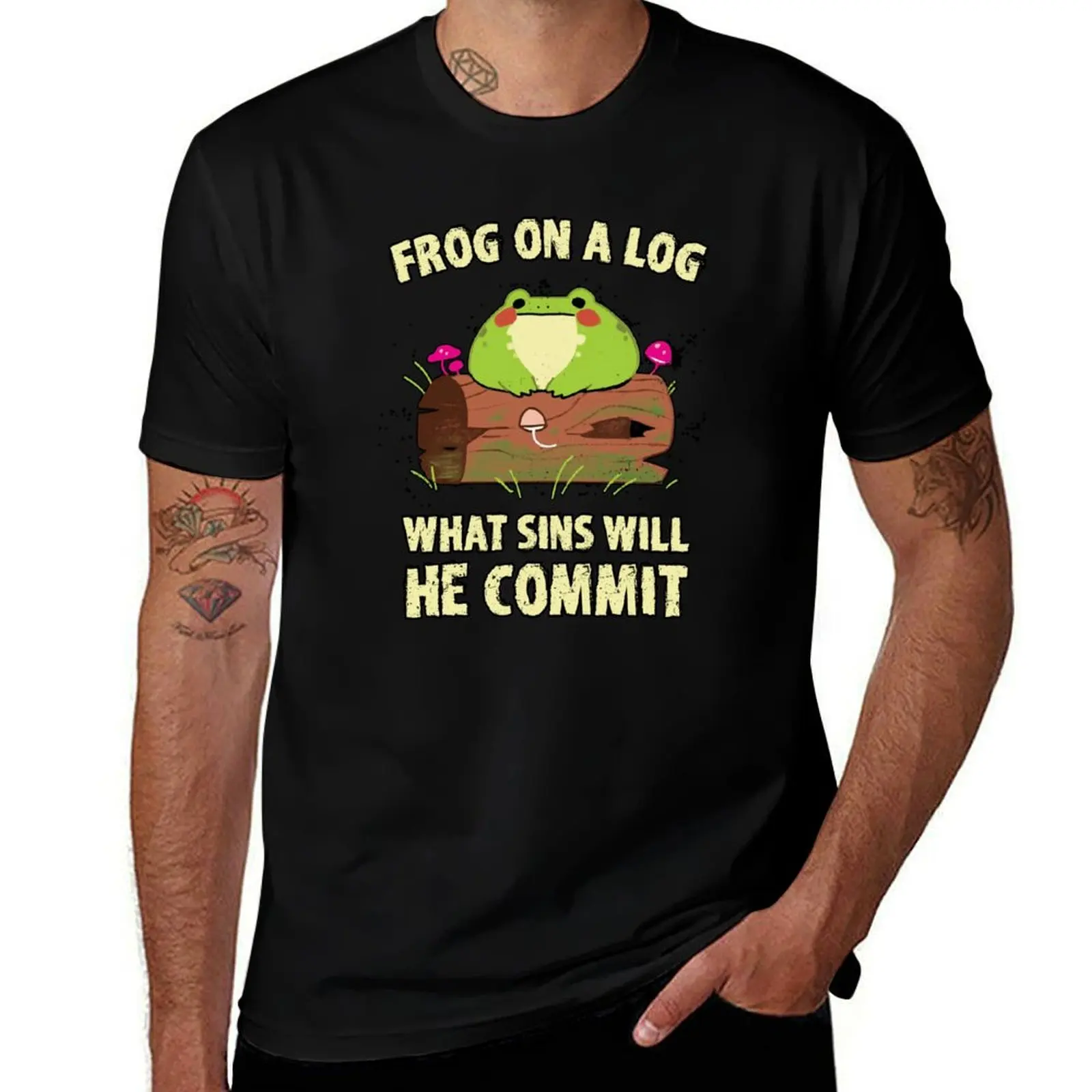 FROG ON A LOG, WHAT SINS WILL HE COMMIT T-Shirt Big Size Daily Wear T-Shirt