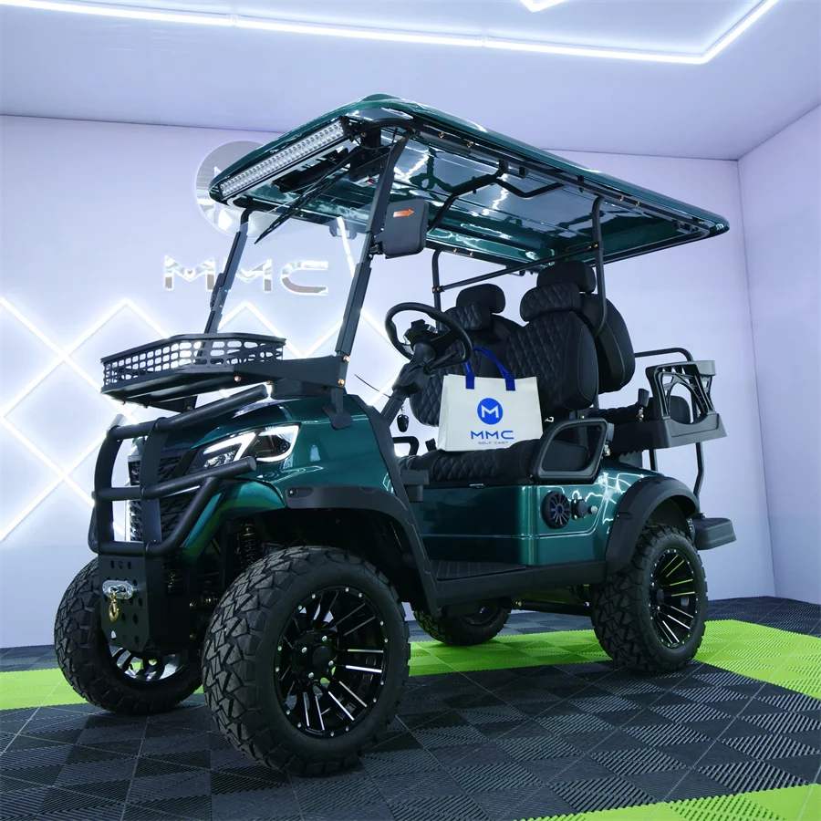عربة جولف كهربائية عربات التي تجرها الدواب مرتفعة 4 ركاب العلامة التجارية الجديدة القوية 4 عجلات نادي السيارات عربة جولف كهربائية