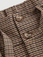Women's plaid wide-leg trousers, retro high-waisted casual trousers, cargo style trousers with belt - Image 3