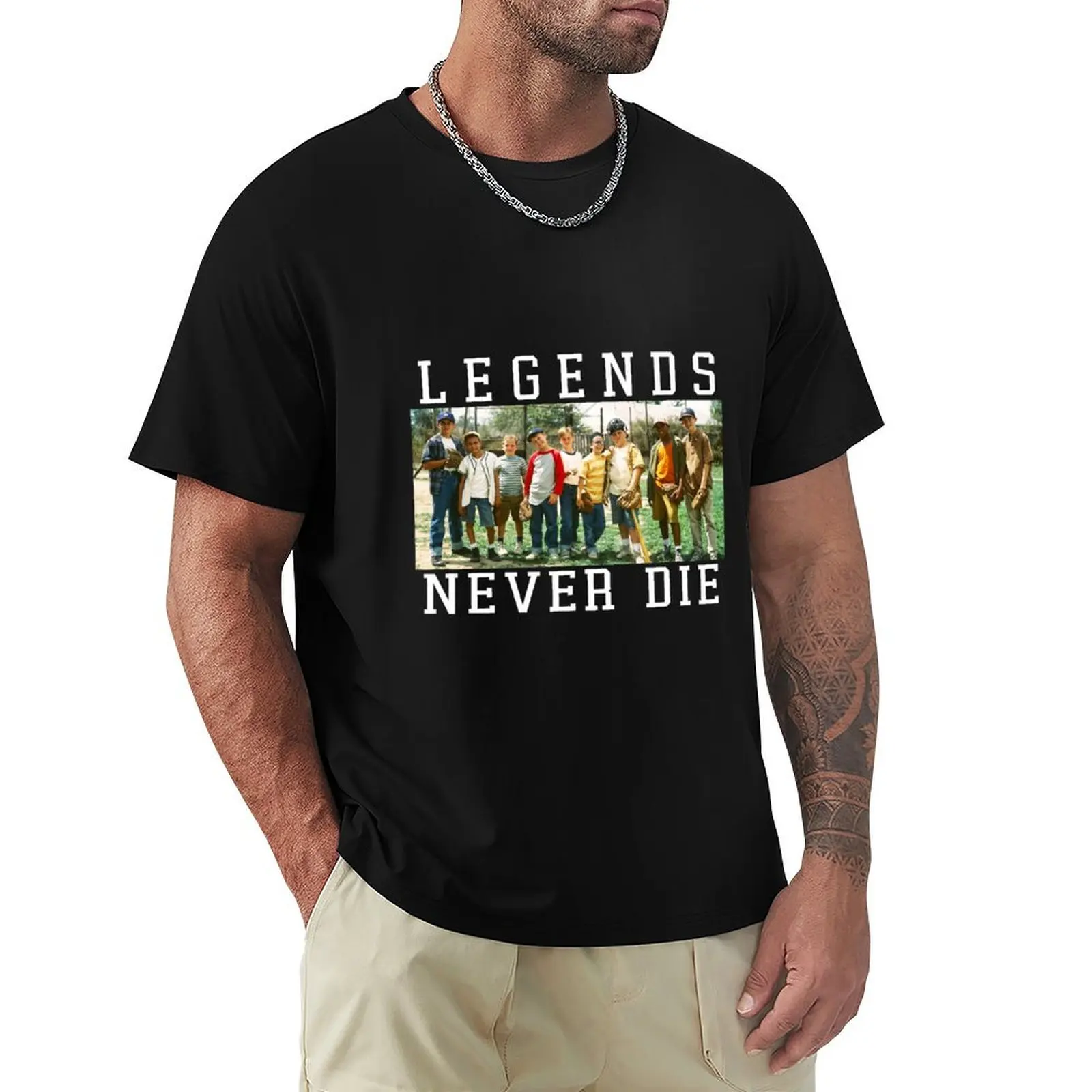

Sandlot Legends Never Die College Text T-shirt T-Shirt vintage graphic tee blue lock anime t shirts anime shirts men