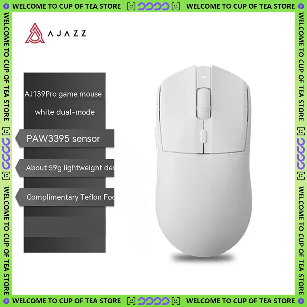 Ajazz AJ139 Pro Gaming Mouse PAW3395 Sensor Nordic 52840 4K/2.4G Wireless FPS Lightweight Mouse PC Gamers Office E-sports Gifts