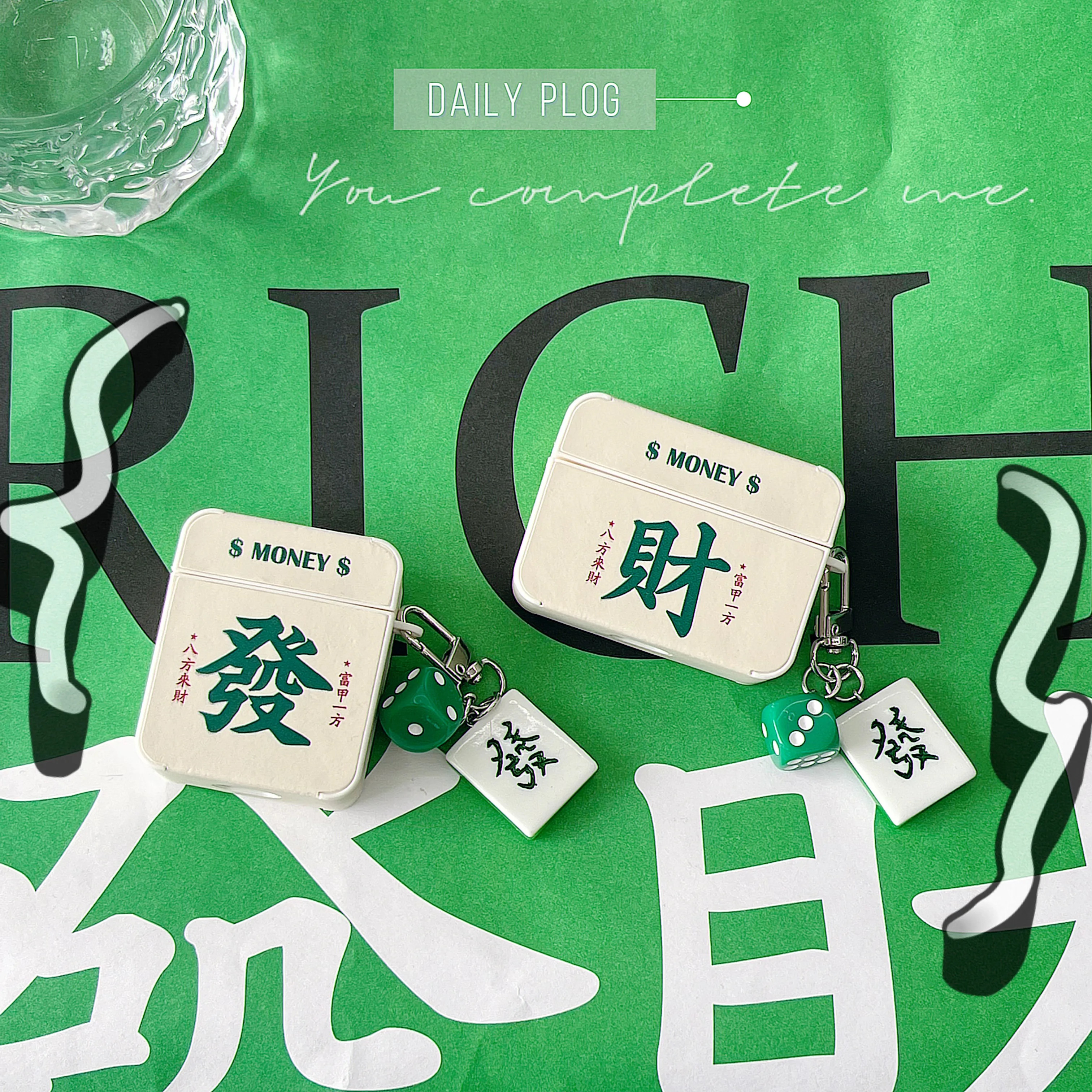 

Чехол для наушников Airpods 1 2 3 Lovley, мягкий чехол для наушников Airpods Pro2 из ТПУ с изображением китайского Маджонга