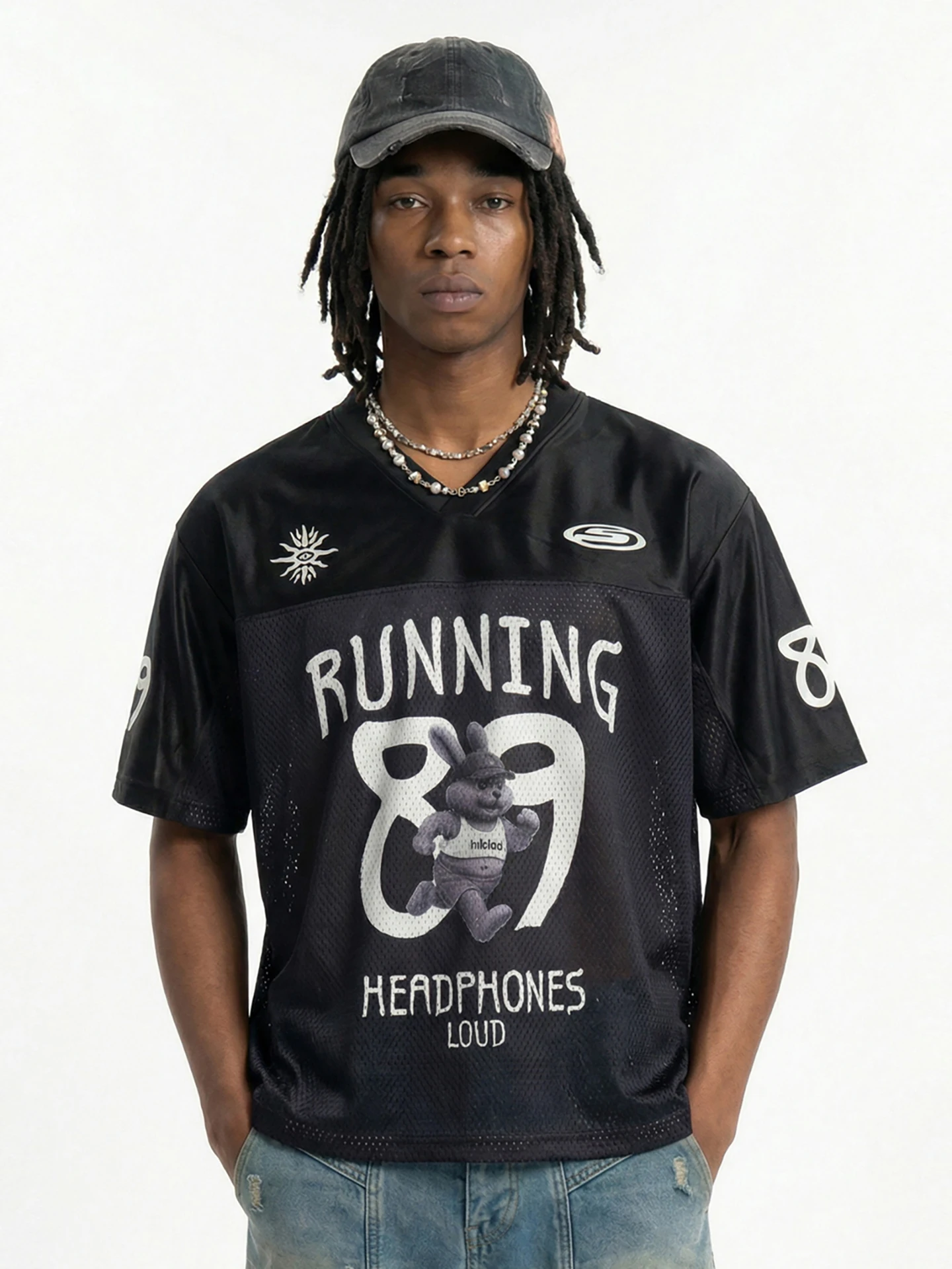 

American Retro Me Breathable V-ne ort Sve T-irt Men's Spring Summer Outdoor Casual Sports Ball Game f Sve Tee