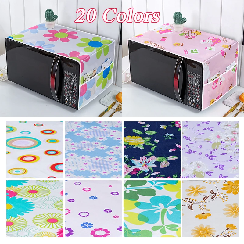 Microwave Dust Cover Cartoon Tree Leaf Printed Dustproof Microwave Dust Cover Cloth Pocket Water Proof Oven Cover Nordic Style