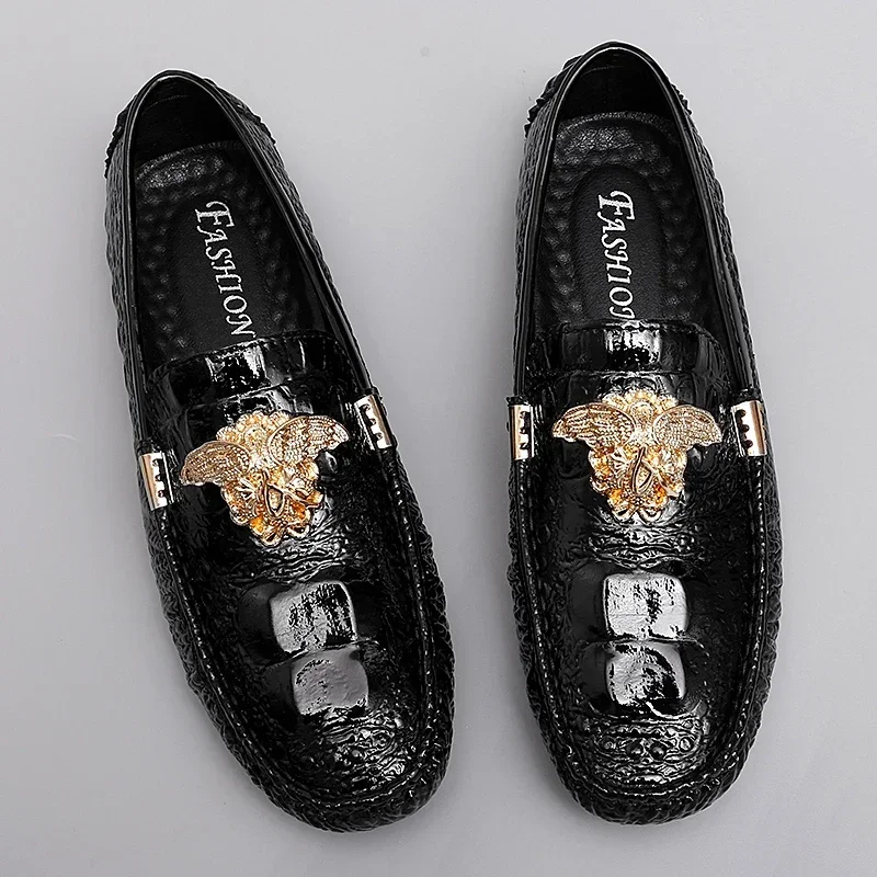casual leather ride breathable soft men\'s flats color lazy loafers large sizeshoes for men shoes men leather original
