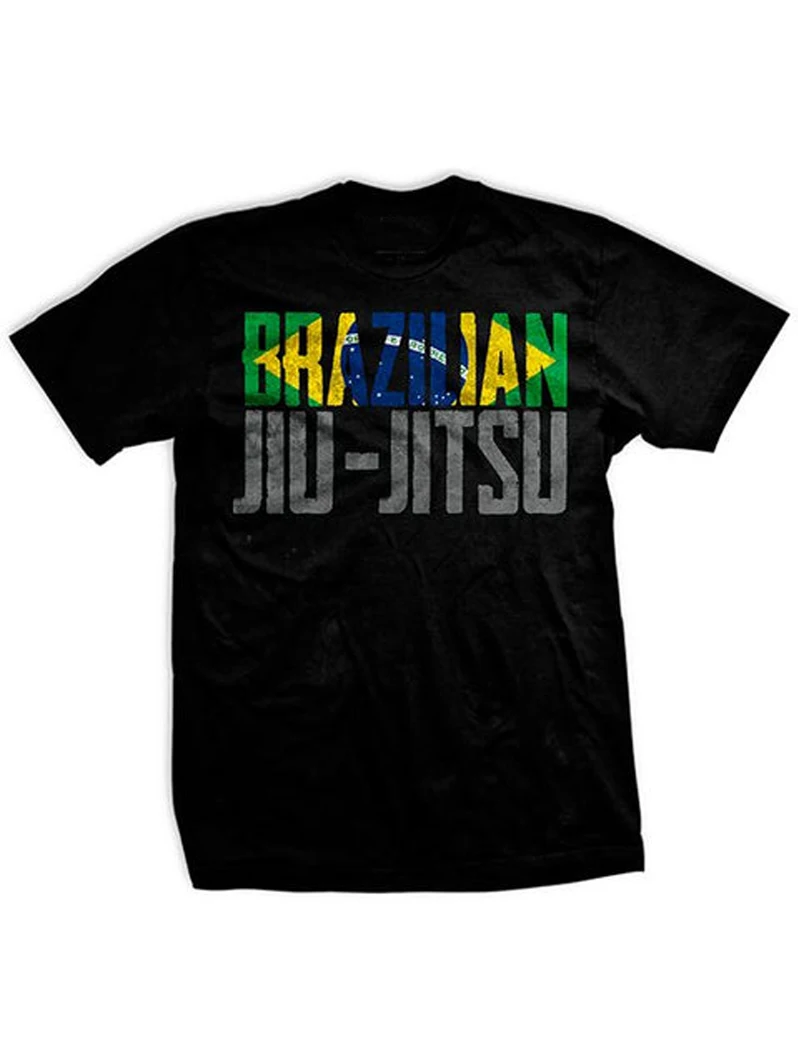 Brazilian Flag Jiu-Jitsu MMA Martial Arts Combat Training T Shirt. Short Sleeve 100% Cotton Casual T-shirts Loose Top Size S-3XL