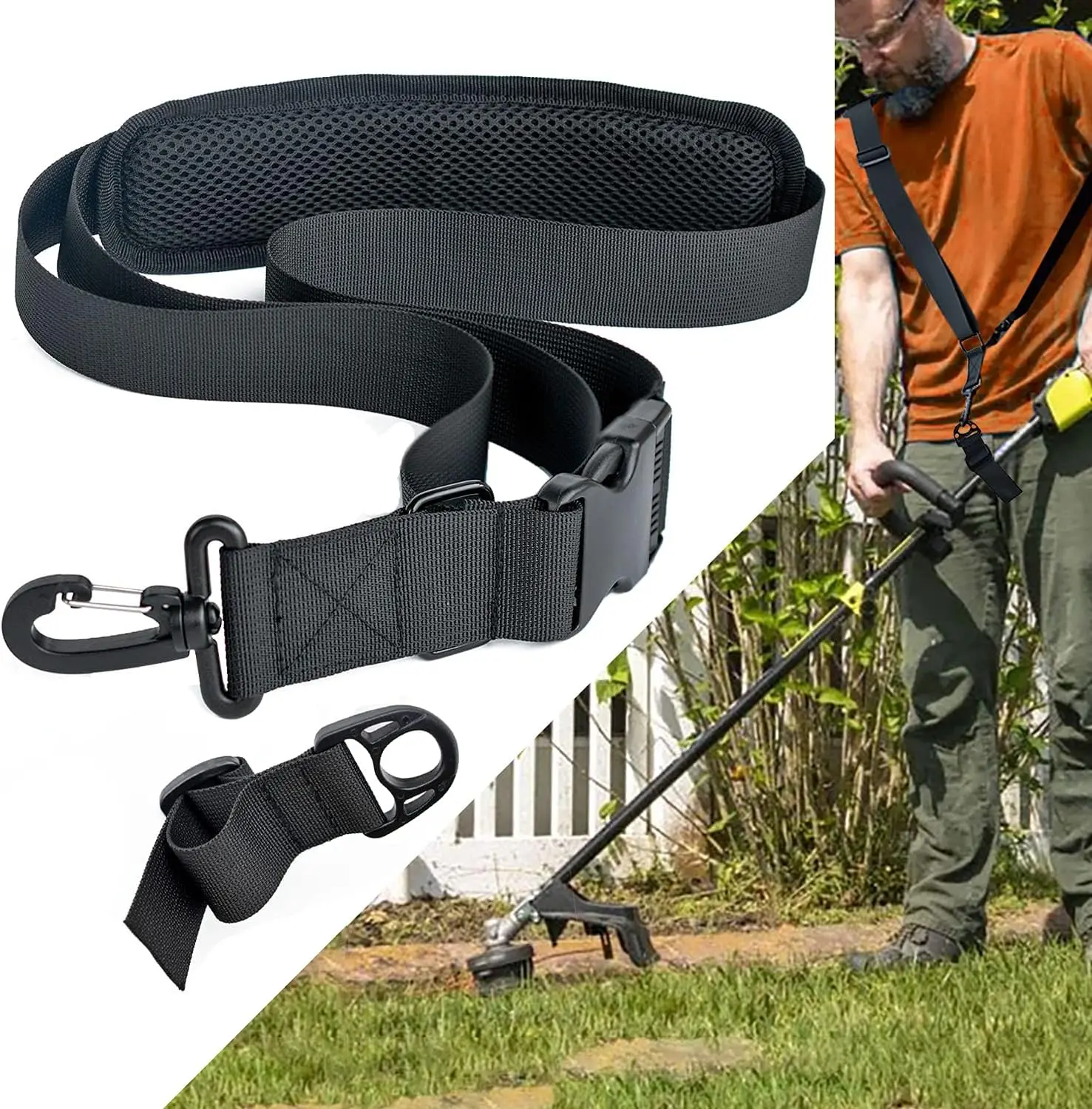 

Adjustable Shoulder Strap for String Trimmers and Leaf Blowers, Quick Release, Lightweight Harness