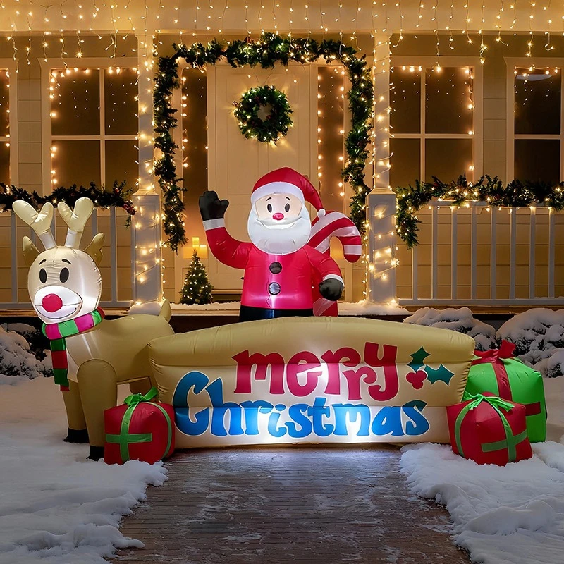 2025 زينة عيد الميلاد الجديدة القابلة للنفخ سانتا كلوز ألعاب ممتعة قابلة للنفخ في الهواء الطلق