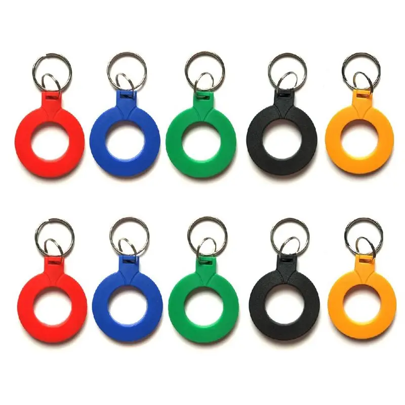 10Pcs T5577 EM4305 Copy Rewritable Writable Duplicate RFID Tag EM4100 125Khz Card Proximity Token Keyfobs, Durable Mixed Color-[