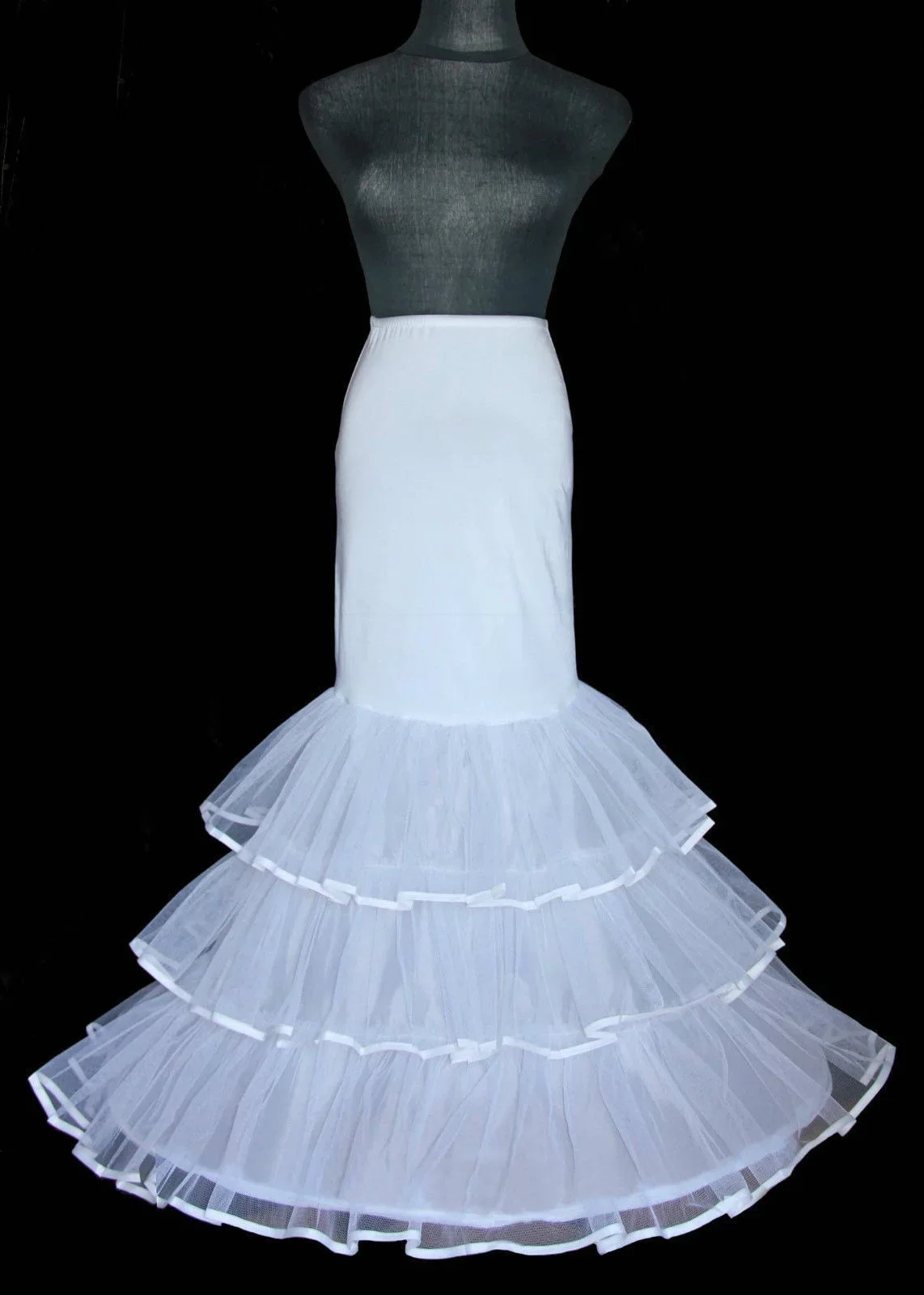 White Fishtail Mermaid Petticoat Bridal Cocktail Crinoline wedding Underskirt