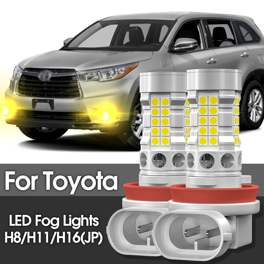 

2pcs LED Fog Light Blub H11 H16 Lamp Canbus For Toyota Yaris Vitz 2006-2018 Camry 4Runner Avalon Sienna Tacoma Tundra Highlander