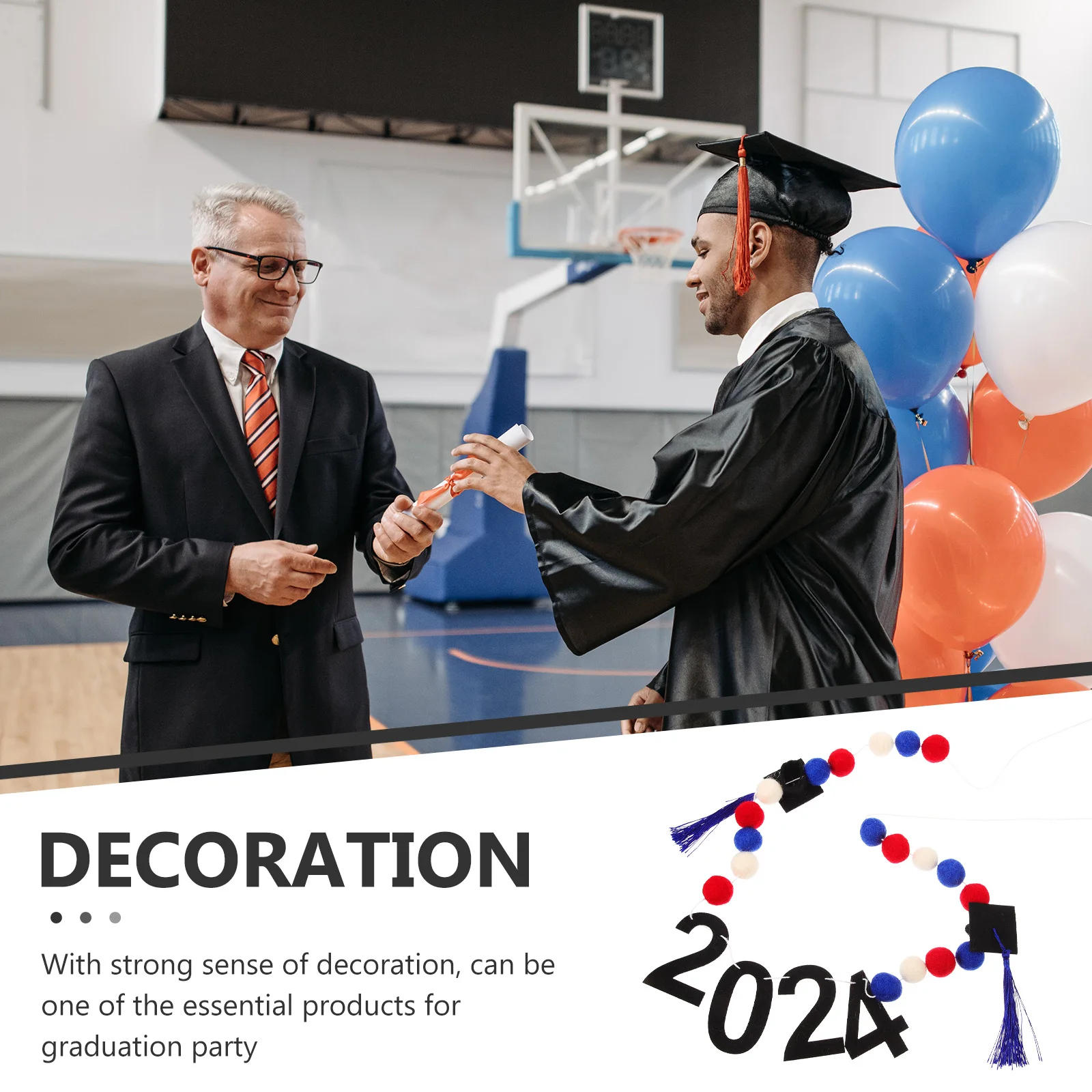 Decoración de sombrero de médico, pancarta decorativa, decoraciones para fiesta de graduación, gorro para chimenea, pancartas colgantes de bolas de lana