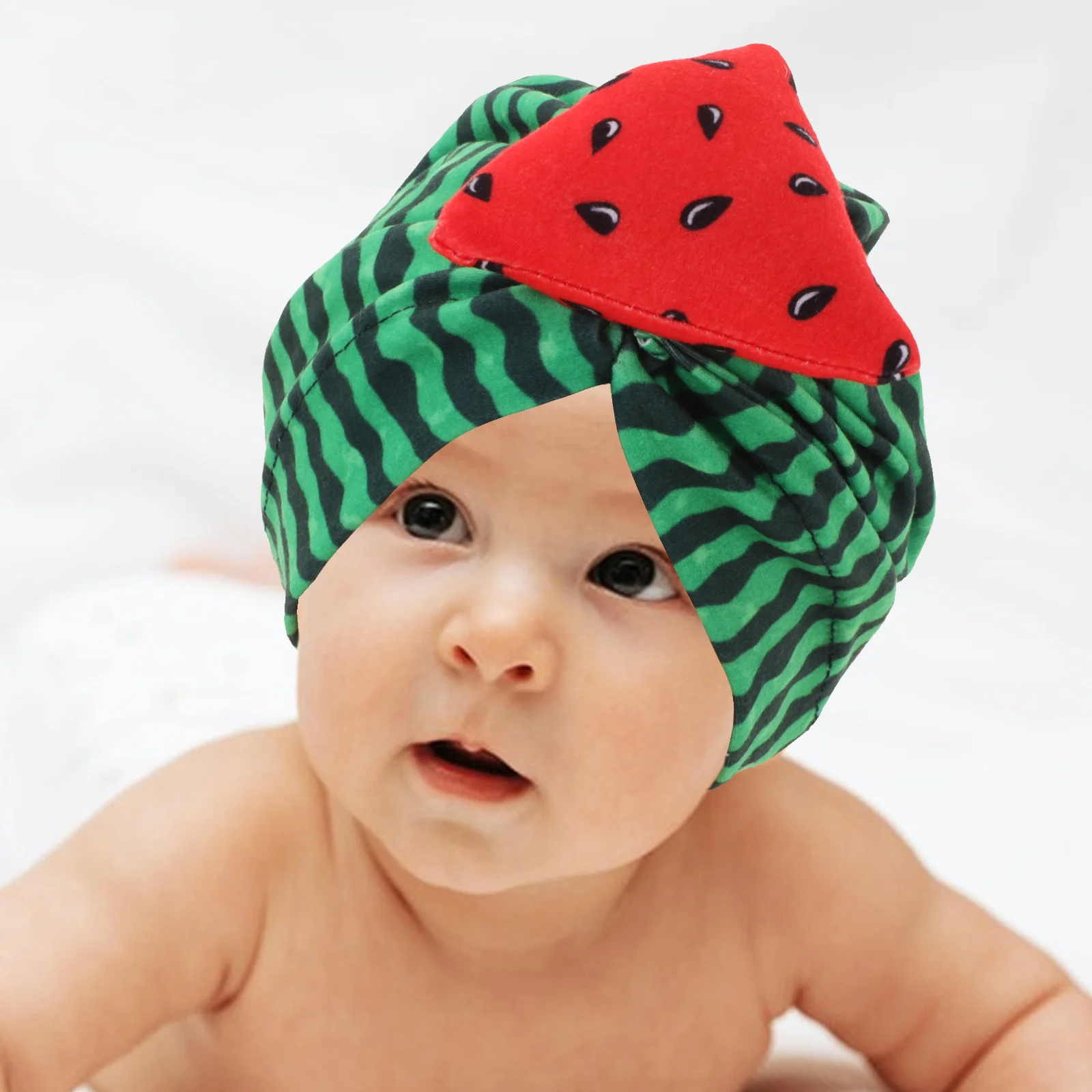 신생아 수박 패턴 아기 터번 모자 가볍고 부드러운 통기성 유아 비니 남아 여아 아기 모자