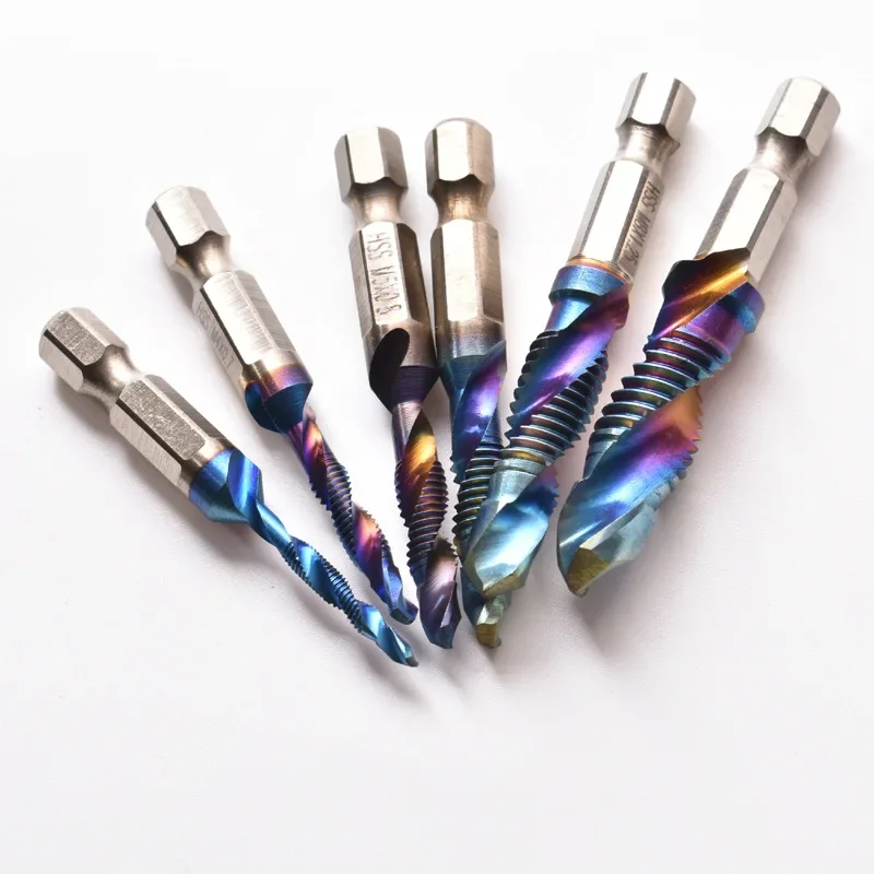 Hex Shank HSS Screw Thread Metric Tap Drill Bits Screw Machine Compound M3 M4 M5 M6 M8 M10 Hand Tools Metric Thread Tap Drill