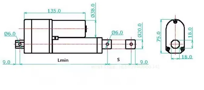 JS01 12V 24V 50mm Stroke 900N Load Mini Electric Linear Actuator Window Opener Push Rod Potentiometer