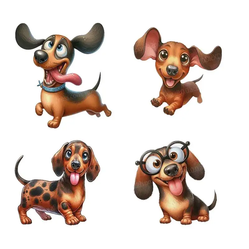 Naughty Funny Sausage Dog Waterproof Stickers for Electric Car Computer Fridge Home Decorative Vinyl Decals HE461