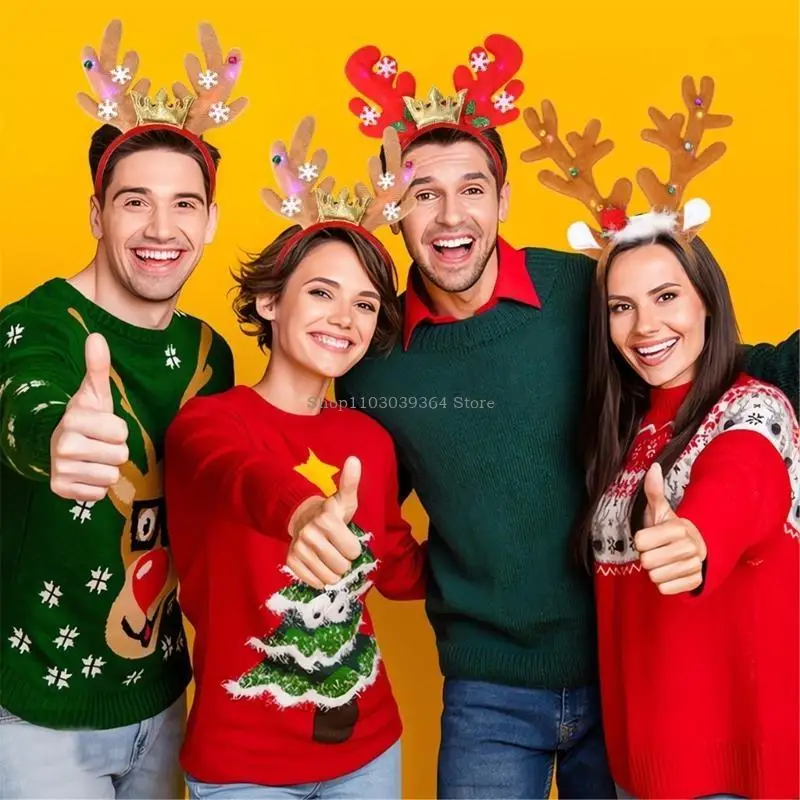 Accessori per feste Natale Elk Antler Headband Stagional Festival Props Family Gathering Family Gathering Party Hairhoop