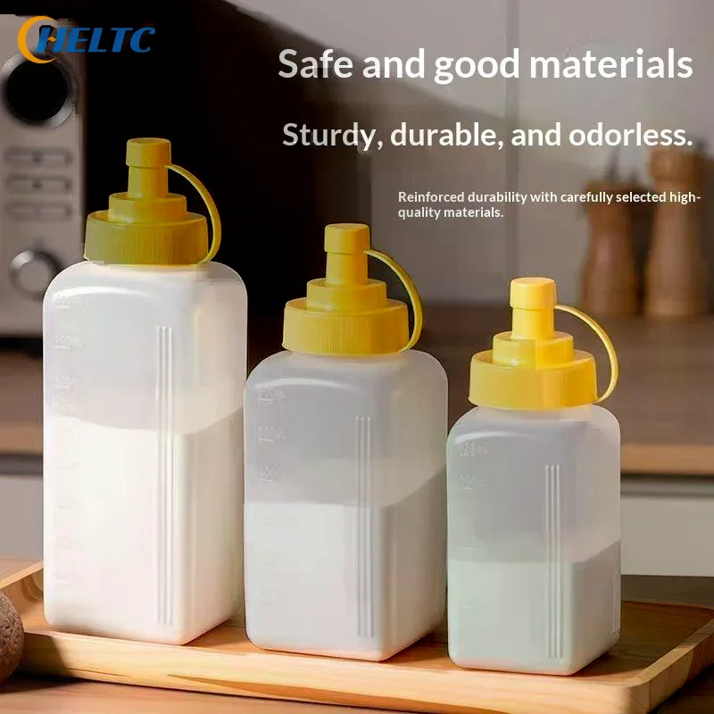 Hot Large Mouth 600/800/1000ML Squeeze Sauce Bottle Condiment Dispenser Dustproof Kitchen Seasoning Salad Sauce Olive Oil Bottle