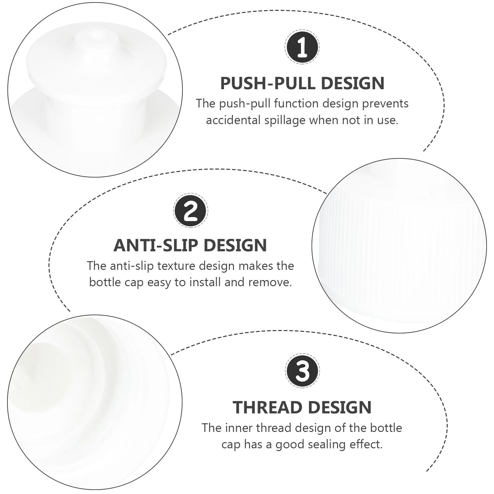 

30 Pcs Sports Bottle Caps Durable Sealed Pull Type Mineral Water Tops Replaceable Wear Resistant PE Material Outdoor Camping