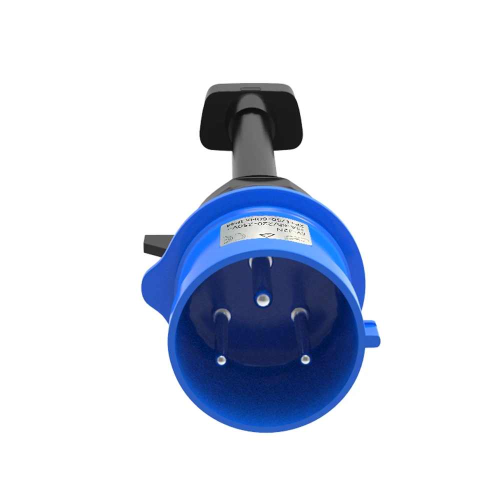 LONLINK-Tesla 3pin azul CEE adaptador, carregador EV, conector do cabo de extensão, 240V Tomada em 32A, 10 \