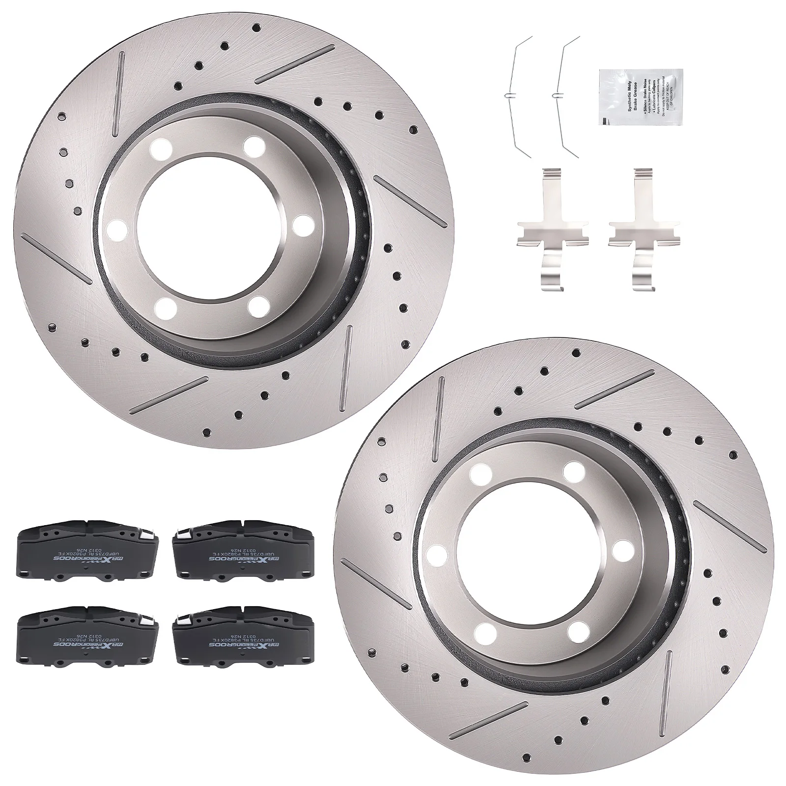 Front Vented Brake Rotors with Pads for Toyota Tacoma 1999-2004 w/Hardwares