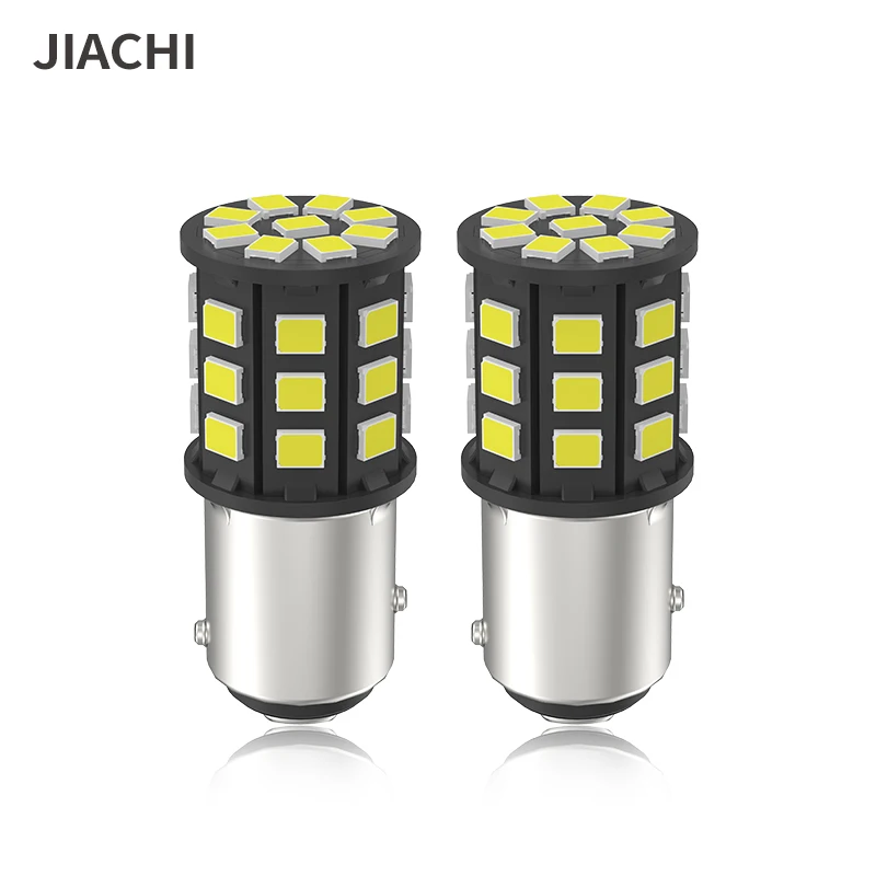 JIACHI 100PCS Automobile Accessories 1156 Car Led Bulbs Light BA15S P21W White Yellow Red Highlight 33SMD 800LM Turn Signal Lamp