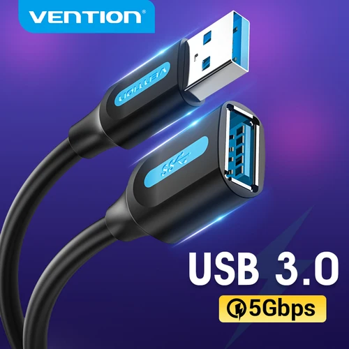 Vention Cable de extensión USB 3,0 Cable USB 2,0 Cable de datos USB macho a hembra para Smart TV PS4 Xbox One PC Cable de extensión USB 3,0