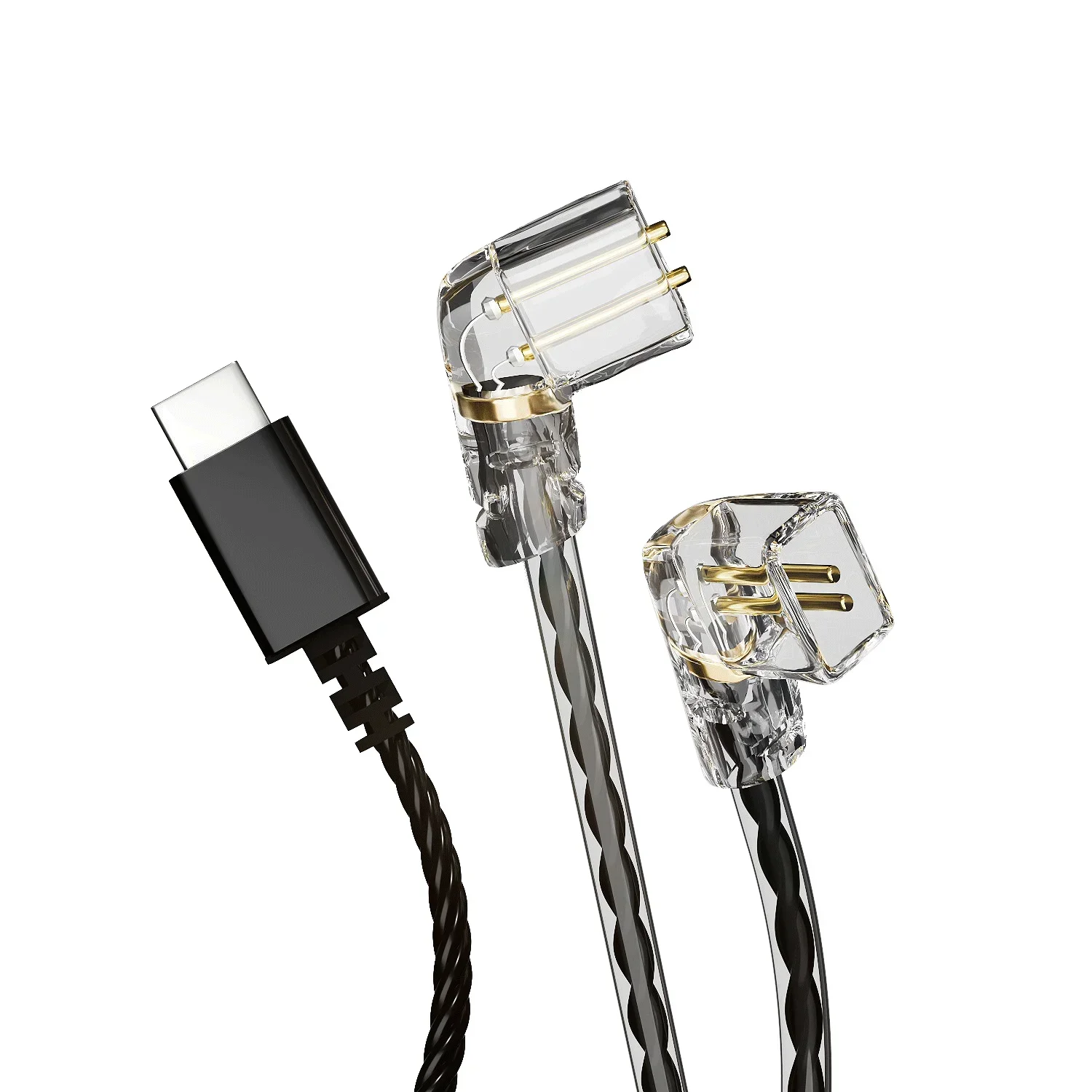 Cable de auriculares de doble pin, accesorios de repuesto para CCA/KZ/TRN/QDC/DUNU/SIMGOT, 0,75mm, TYPE-C