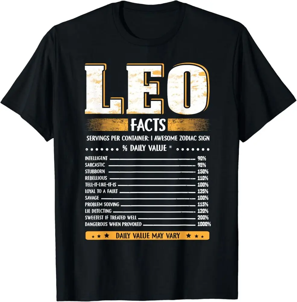 NEW LIMITED Leo Facts Leo Zodiac Birthday Best Gift Idea Tee T-Shirt S-3XL