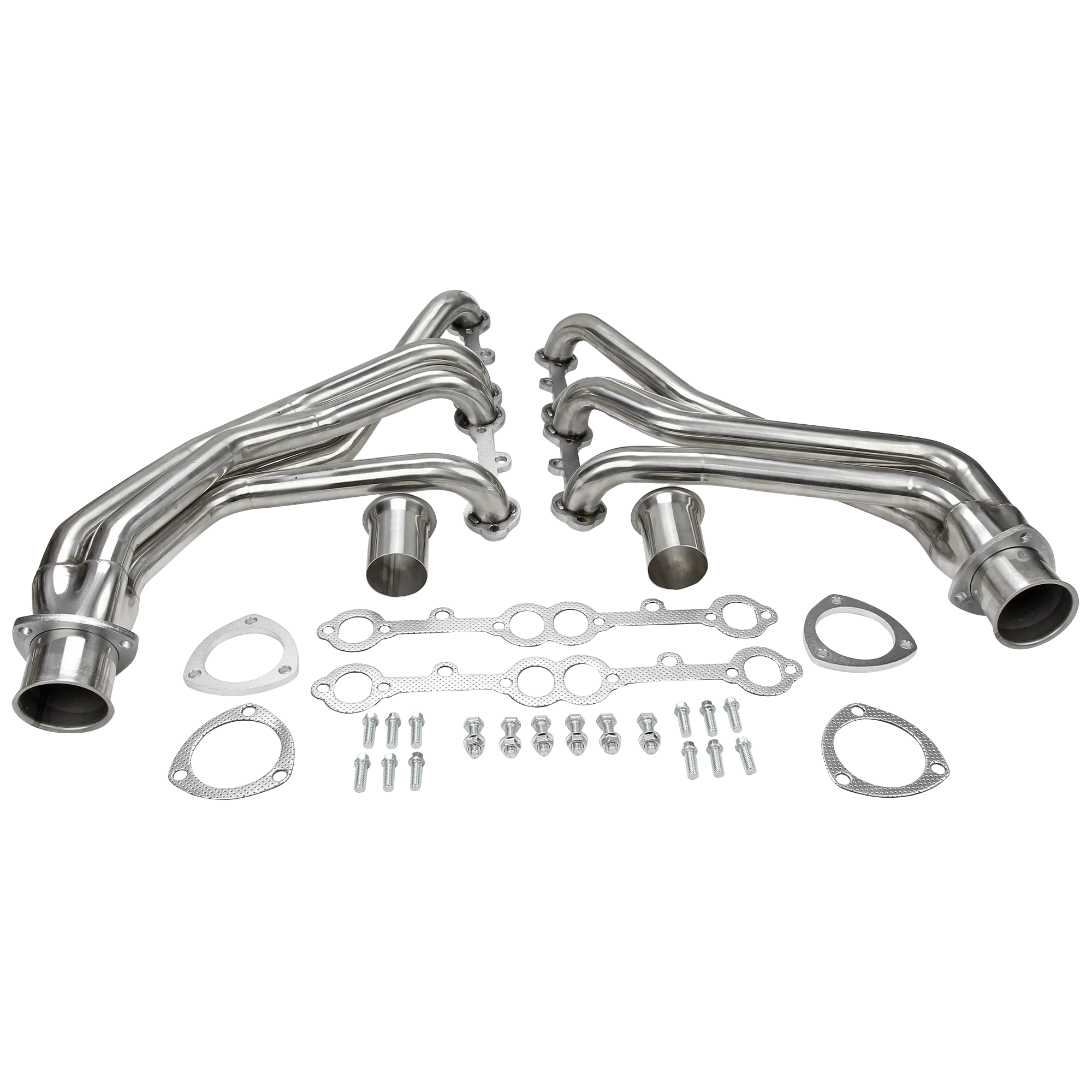 Black/Silver FlowTech Headers for Chevy 283/302/305/307/327/350/400