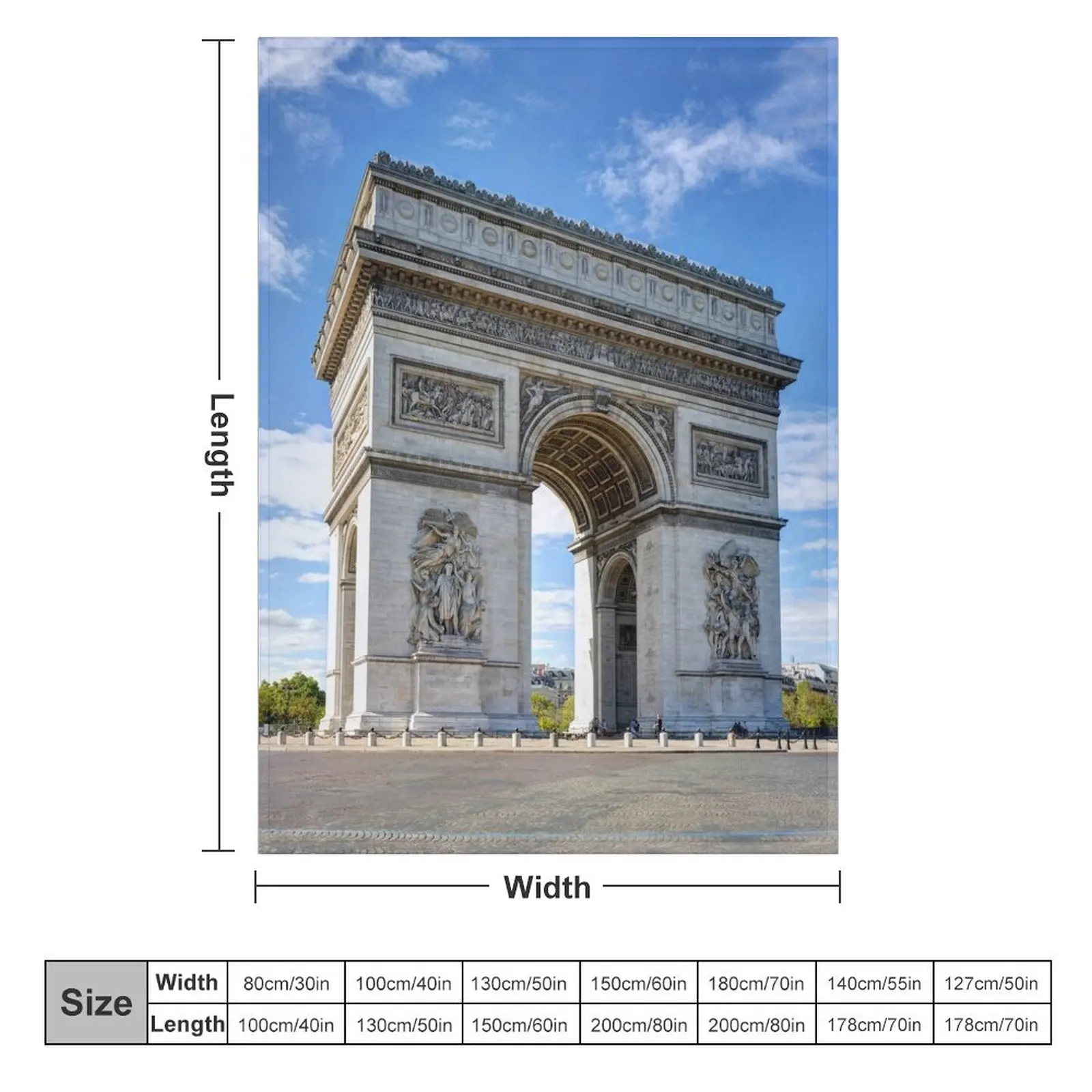 Arc de Triomphe Paris Throw Blanket Picnic cosplay anime Blankets