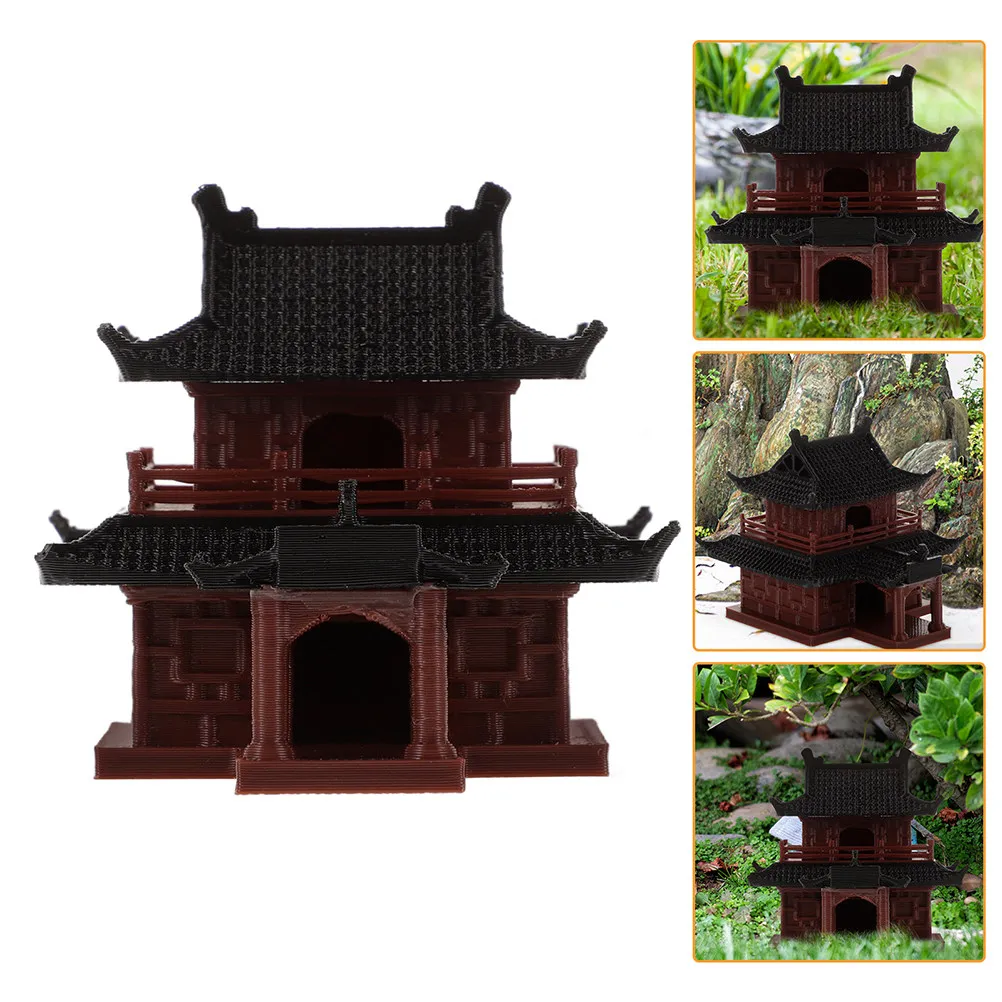 Mini Pagoda Statue Exquisite Handcrafted Ancient Chinese Pavilion Home Office Decor Miniature Asian Garden Accessories Fairy