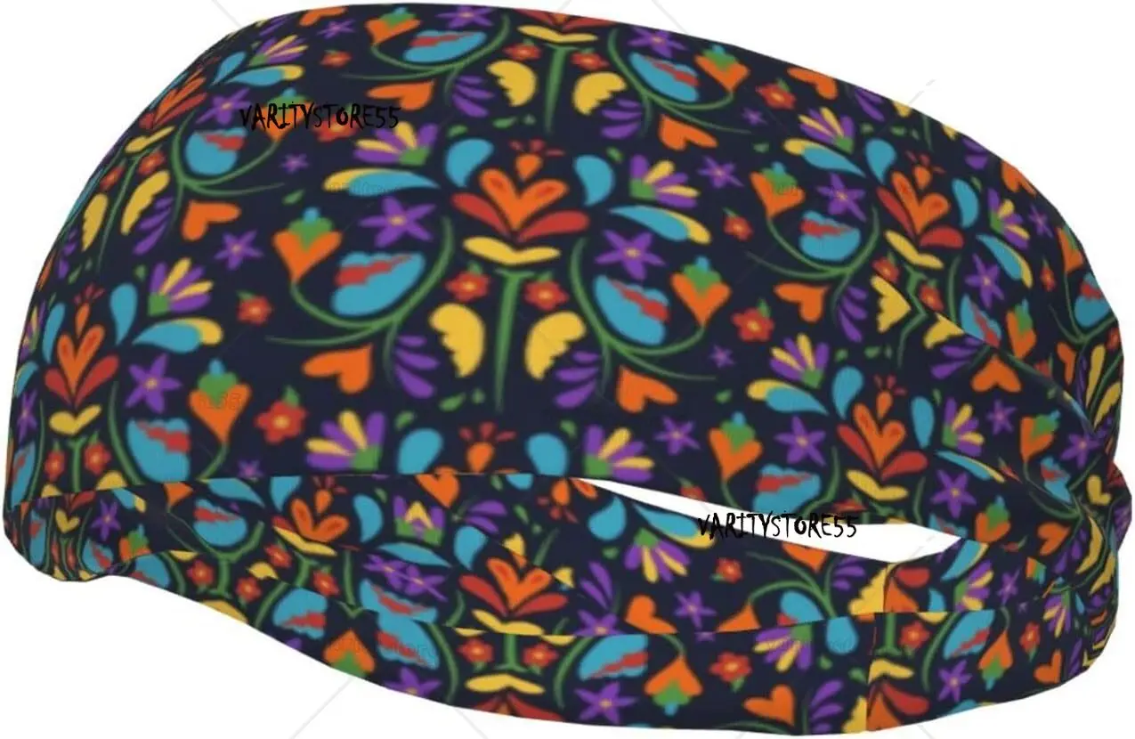 

flower Mexico Unisex Hair Bands Moisture Wicking Workout Headbands Sports Headbands for Sports Fitness Workouts