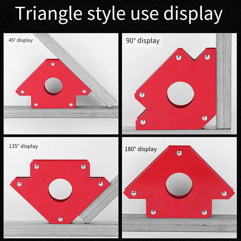 6Pcs Red goniometro dispositivo di saldatura magnetico Multi-angolo strumento di saldatura a magnete ad angolo retto