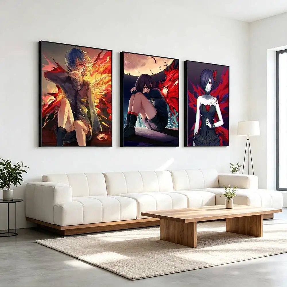 T-Tokyo Ghoul Touka Kirishima  Poster High Quality Dorm Living Room Aesthetic Wall Decoration Painting Stickers Gift
