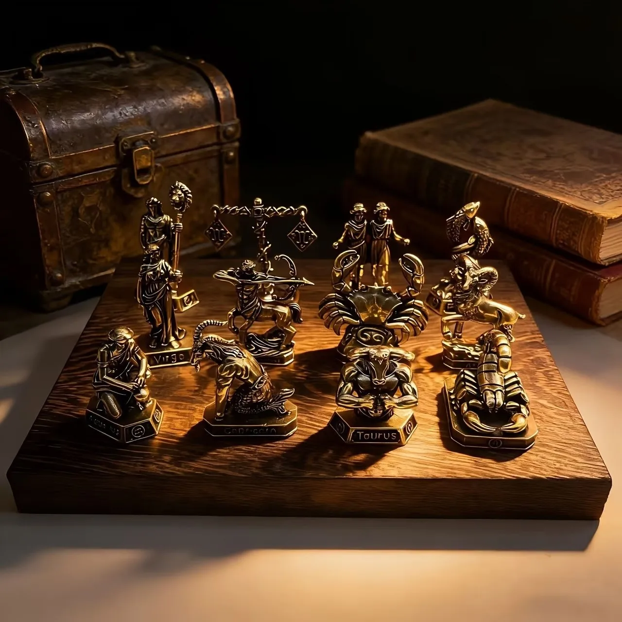 twelve zodiac signs Handmade Brass Zodiac Signs - Vintage Constellation Statues Home Office Decor Collectibles