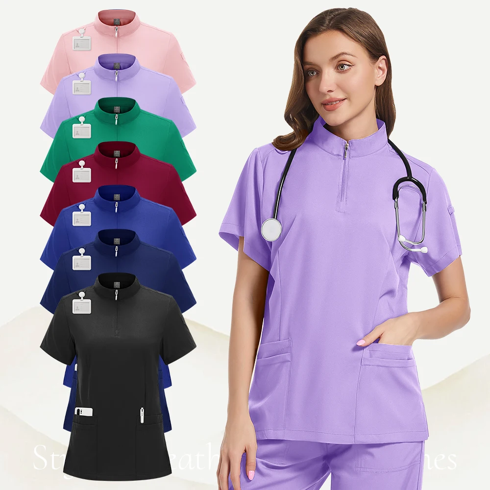 Women Scrubs Nurse Accessories Medical Uniform Unisex Slim Fit Comfort Clinical Women Operating Room Work Uniform Jogger Suit