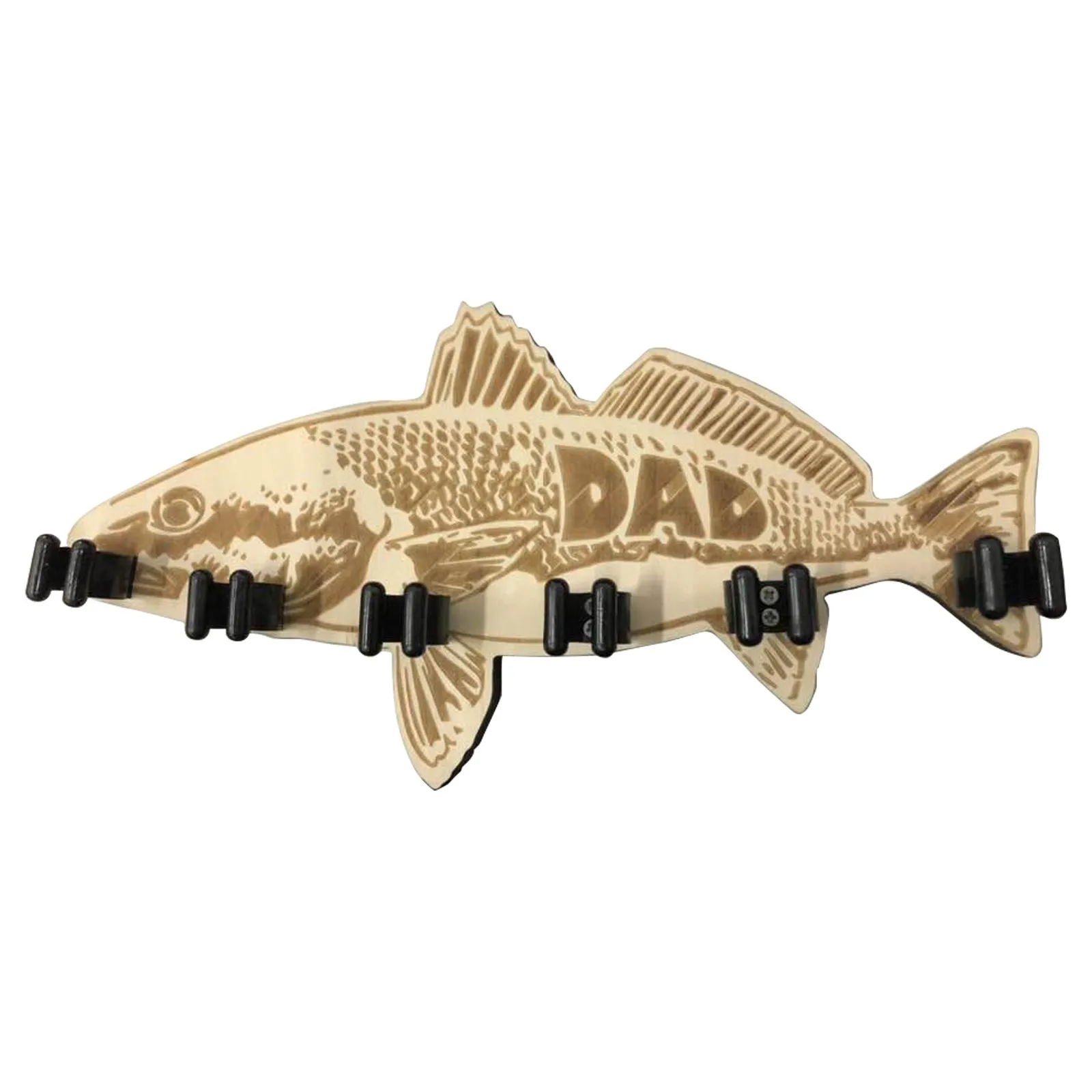 

Wood Large Mouth Bass Fishing Rod Holder Wooden Fishing Fishing Gifts For Father'S Day Party Favours Storage Holders & Racks