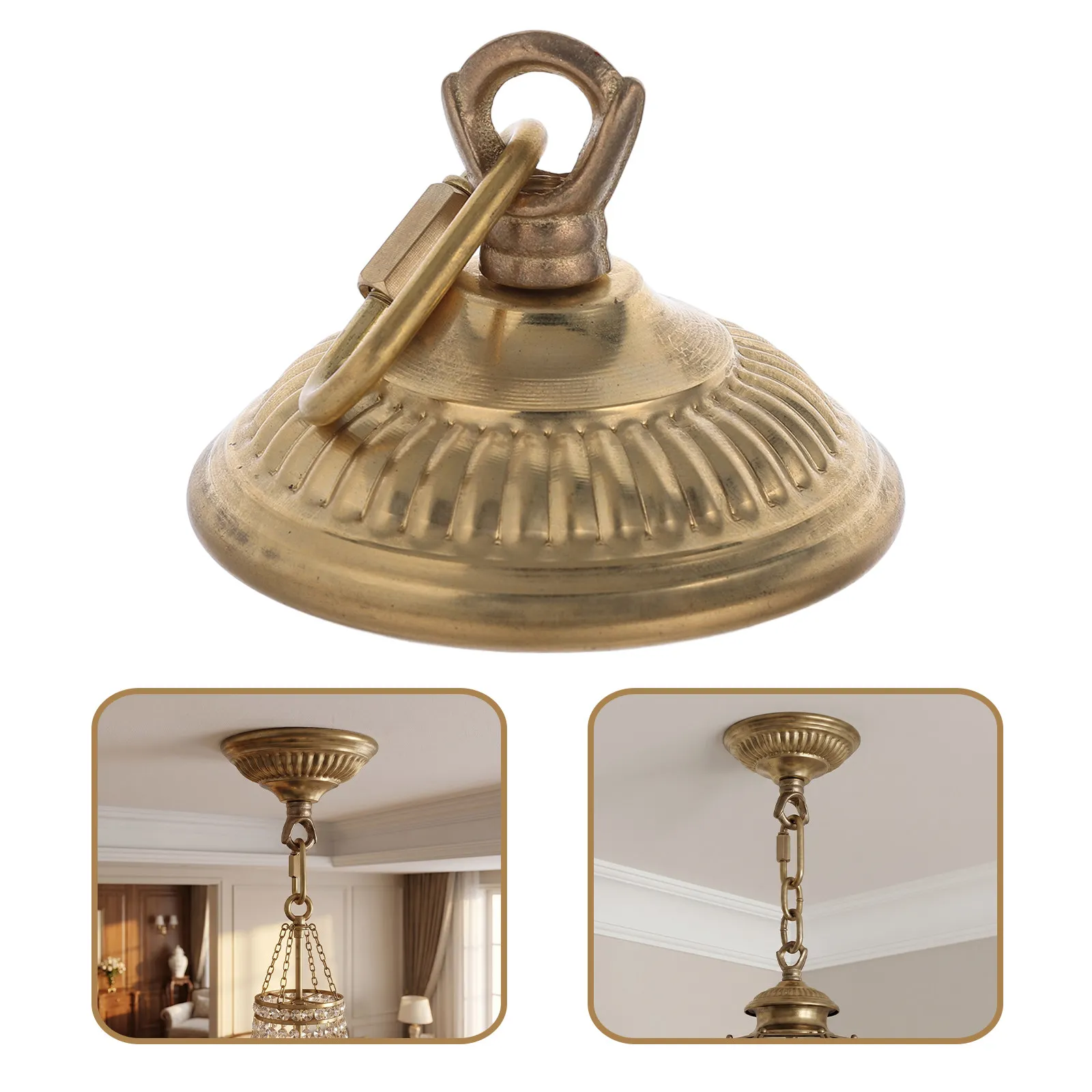 Light Canopy Copper Pendant Lamp Hook 10.5cm 5.5 Pounds Swag Light Hanger Ceiling Hook for Hanging Chandelier Lantern Vintage