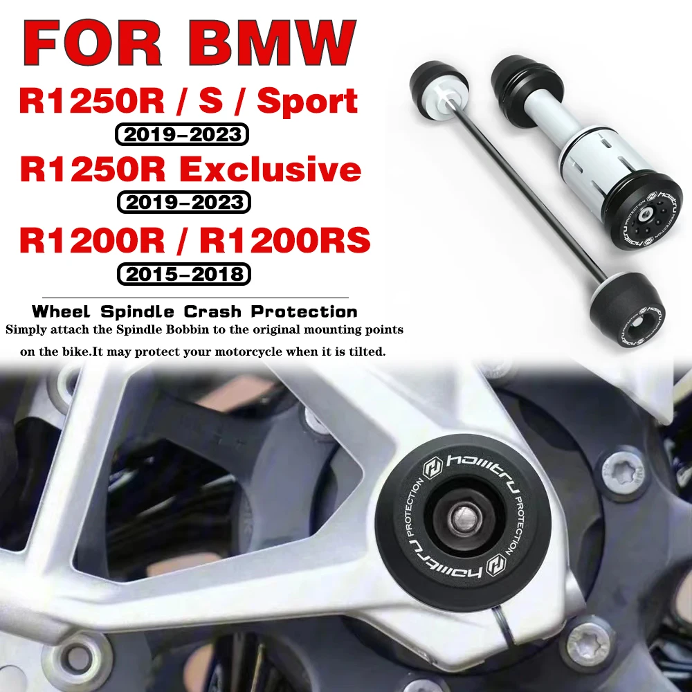 

For BMW R1250R / Sport / S / Exclusive 2019 2020 2021 2022 2023 R1200R / S 2015-2018 Front Rear Wheel Spindle Crash Protection