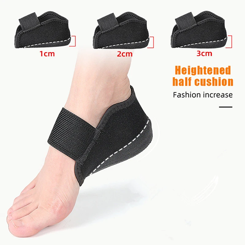 1-3cm Invisible Height Increase Silicone Socks Gel Heel Pad Orthopedic Arch Support Heel Cushion Soles Insole Foot Unisex