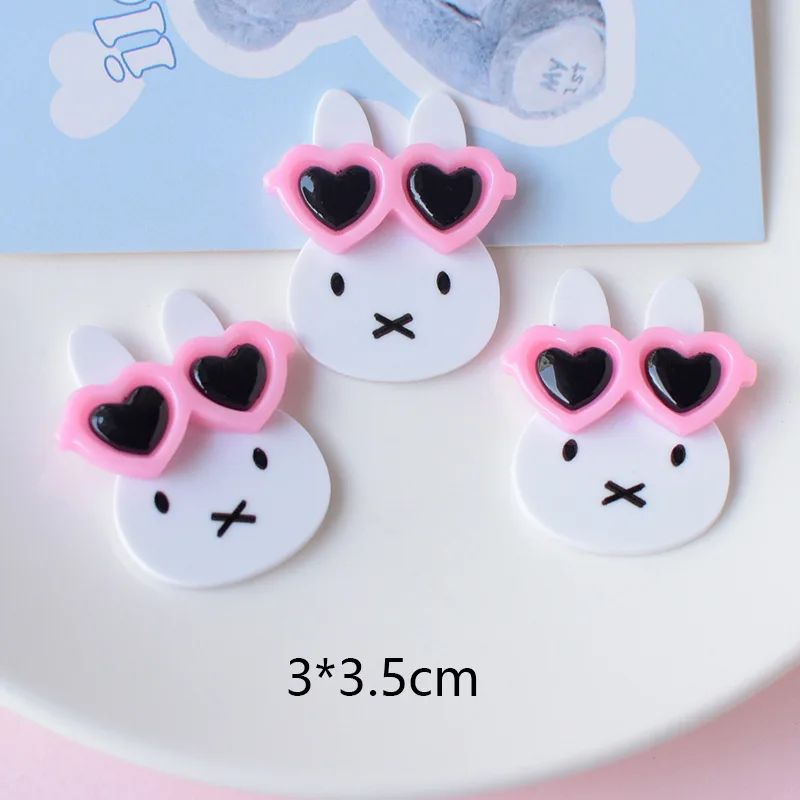 Cartoon Miffy Rabbit New Sweet and Cute Creative DIY Materials Simple and Fashionable Acrylic Jewelry Accessories Wholesale view 3