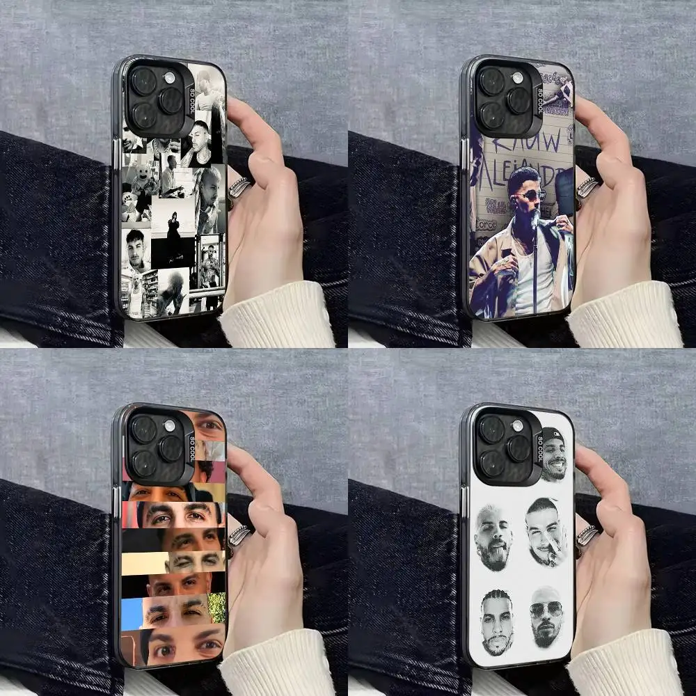 

Singer R-Rauw Alejandro Phone Case For iPhone 17,16,15,14,13,12,11,Pro,Max,Plus,E,SE4,Air,Mini Black IMD Cover